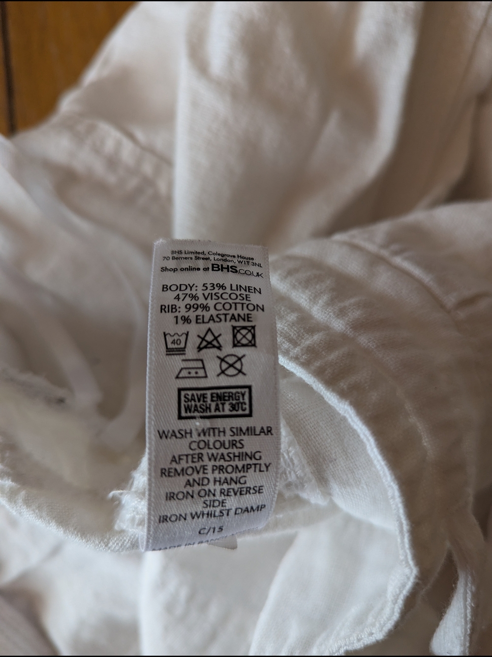 BHS White Cotton Jogger Pants Side Pockets Light Weight Stretchy Waist 16 - Picture 4 of 9